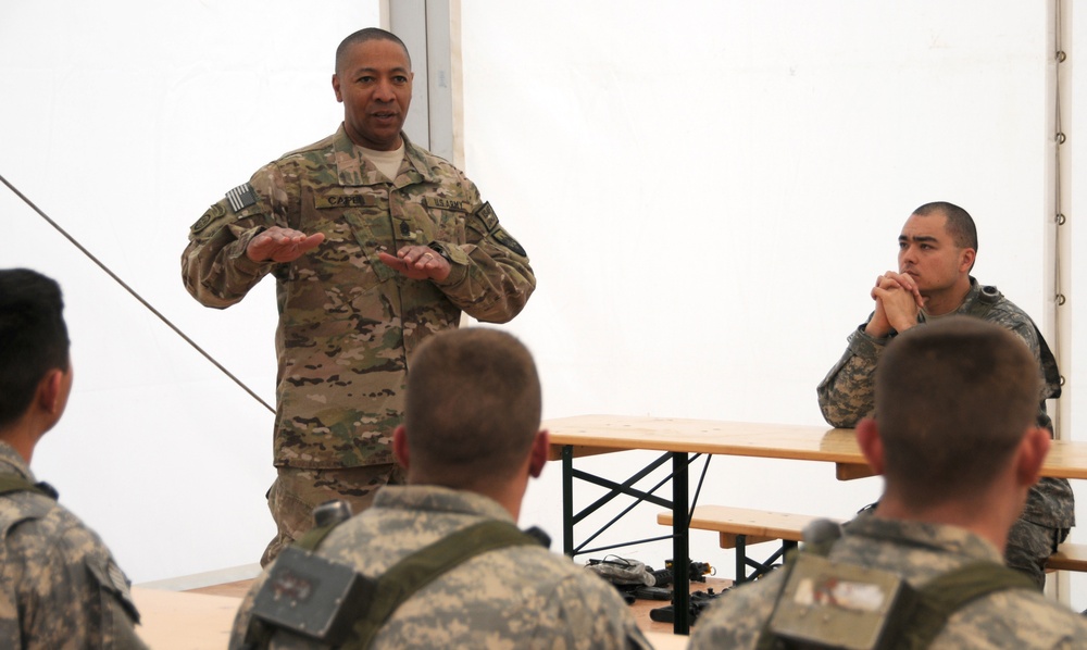 US Army Command Sgt. Maj. Thomas R. Capel visits the Joint Multinational Readiness Center