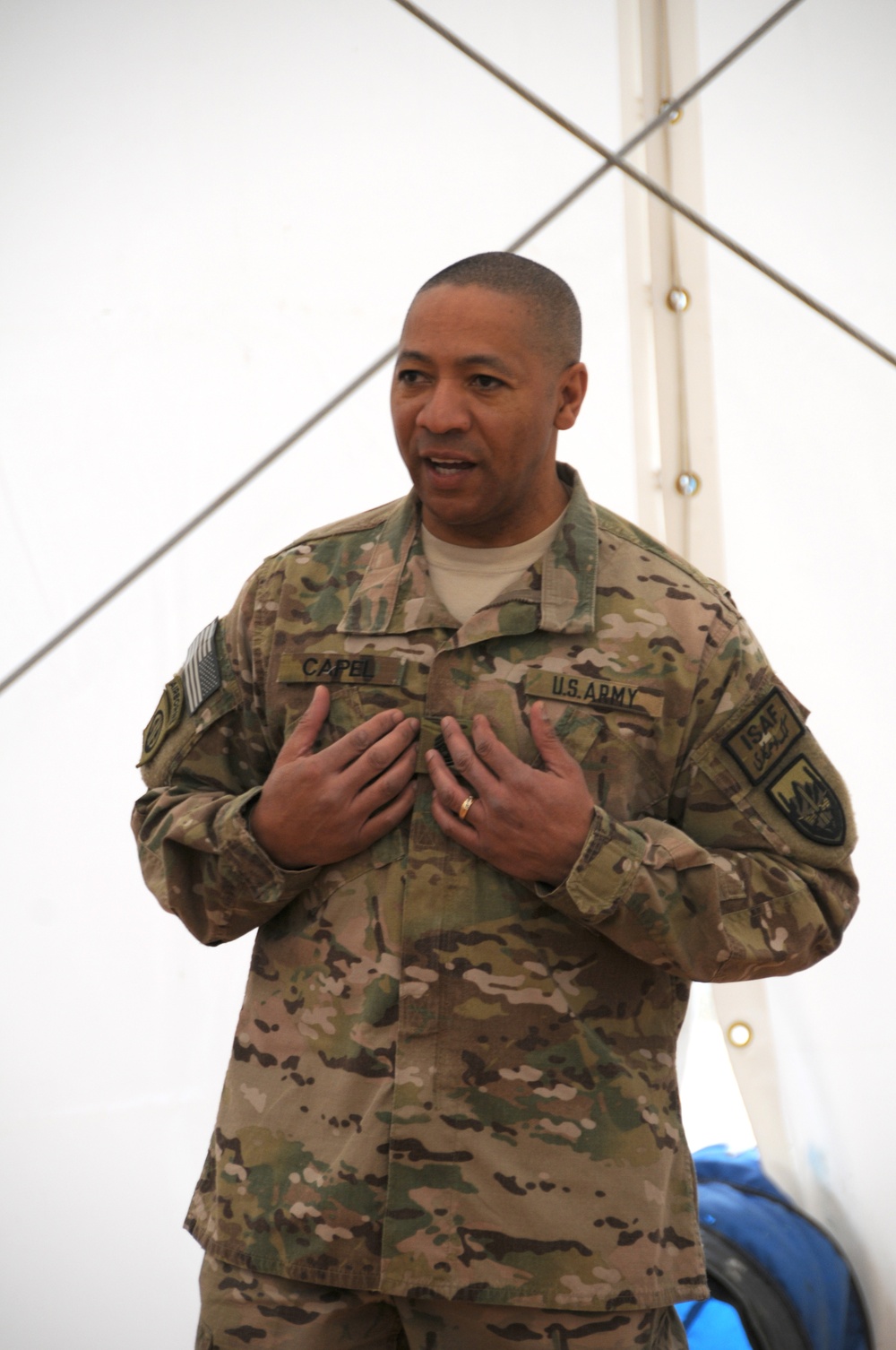 U.S. Army Command Sgt. Maj. Thomas R. Capel visits the Joint Multinational Readiness Center