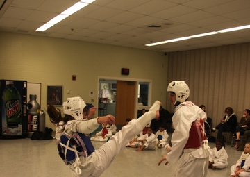 Keeya! Cherry Point youth learn Taekwondo