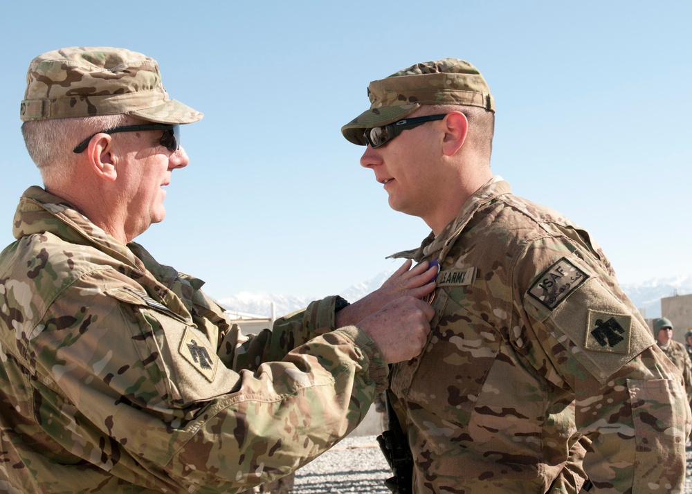Pvt. Mikel Cope awarded the Purple Heart