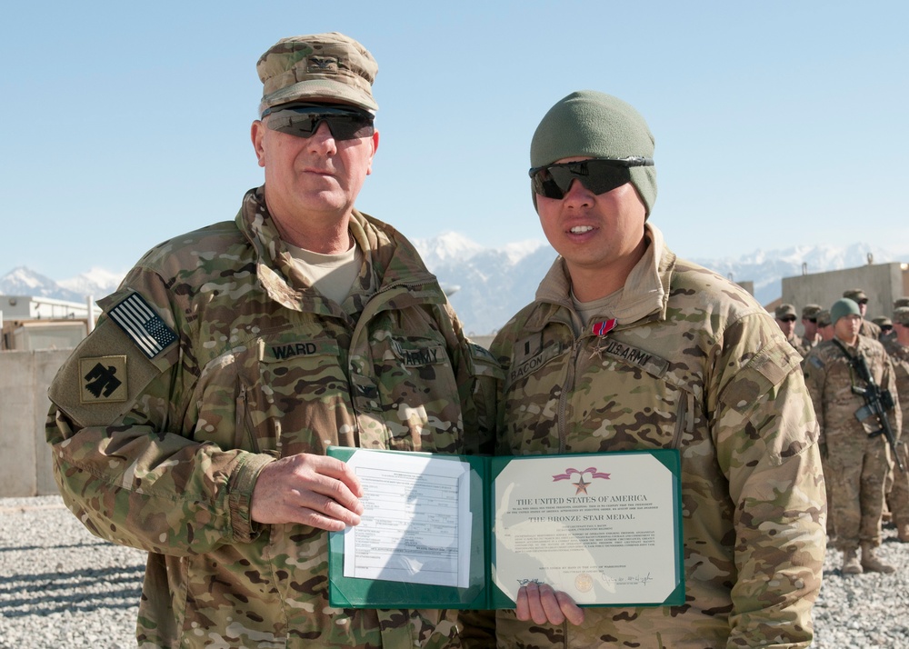 1st Lt. Paul Bacon awarded the Bronze Star