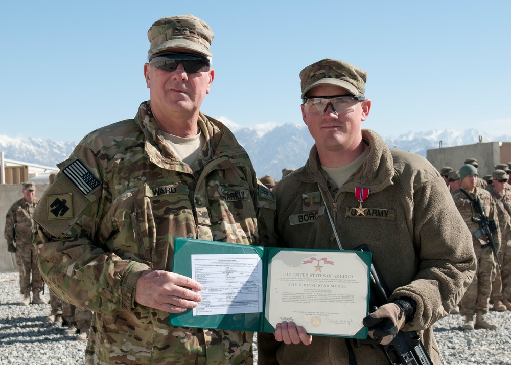 2nd Lt. Lantz Bohon awarded the Bronze Star