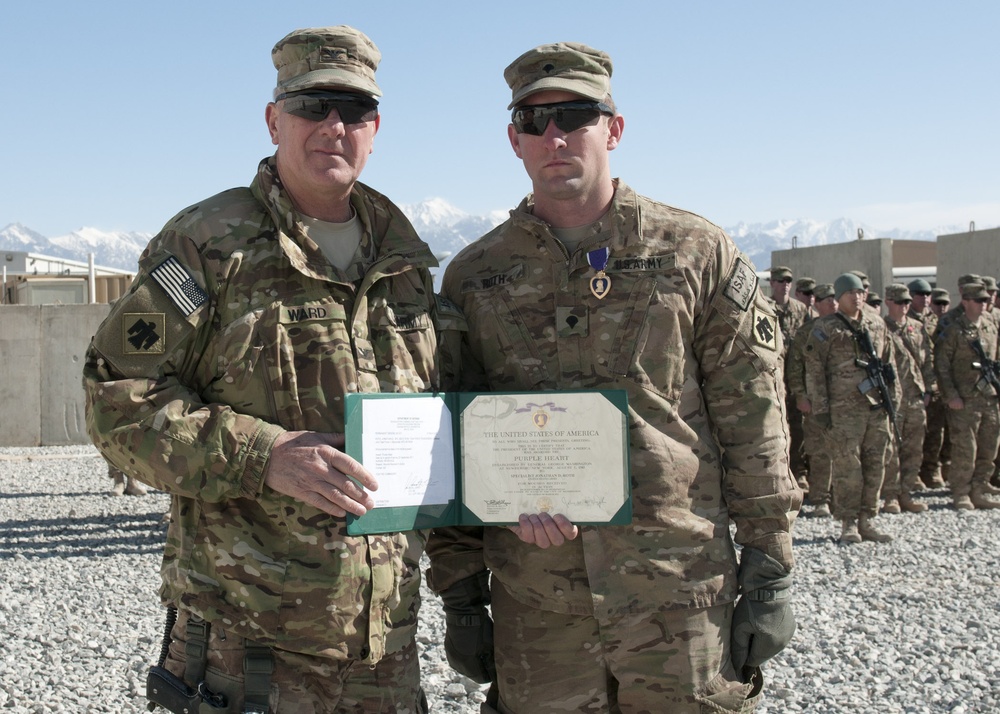 Spc. Jonathan Roth awarded the Purple Heart