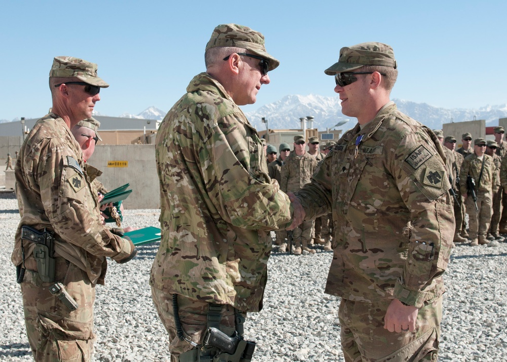 Spc. Benjamin Garrison awarded the Purple Heart