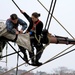 Sailors place sail on USS Constitution