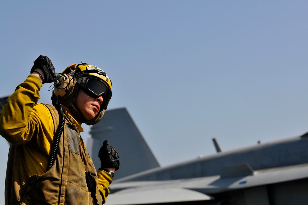 USS Carl Vinson flight deck operations