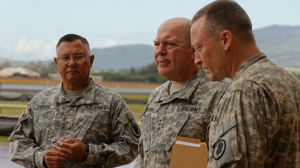 Lt. Gen. William E. Ingram Jr., Army National Guard director, tours national guard facilities in Hawaii