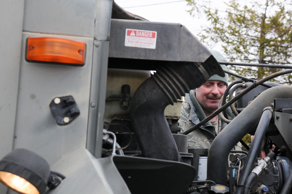 102nd Logistics Readiness Squadron conduct inspections on 118 vehicles in two days