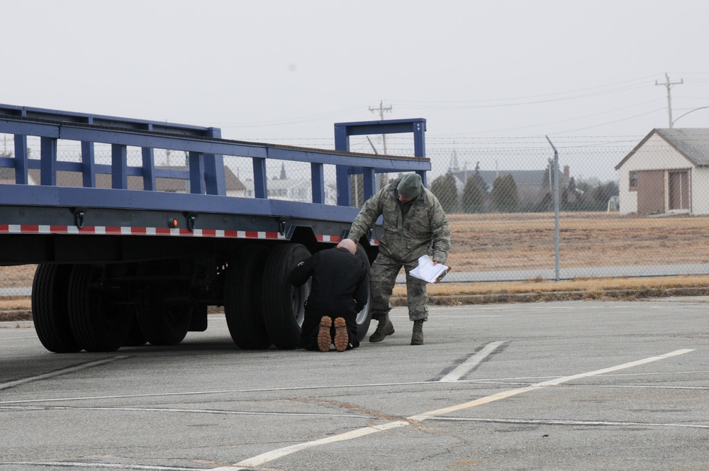 102nd Logistics Readiness Squadron conduct inspections on 118 vehicles in two days