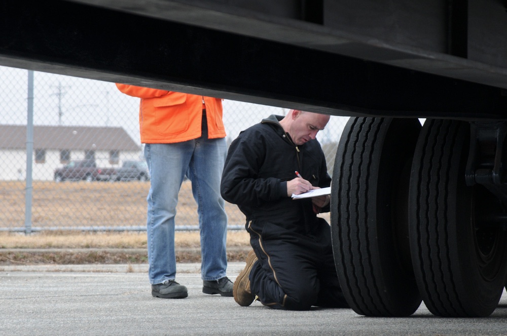 102nd Logistics Readiness Squadron conduct inspections on 118 vehicles in two days