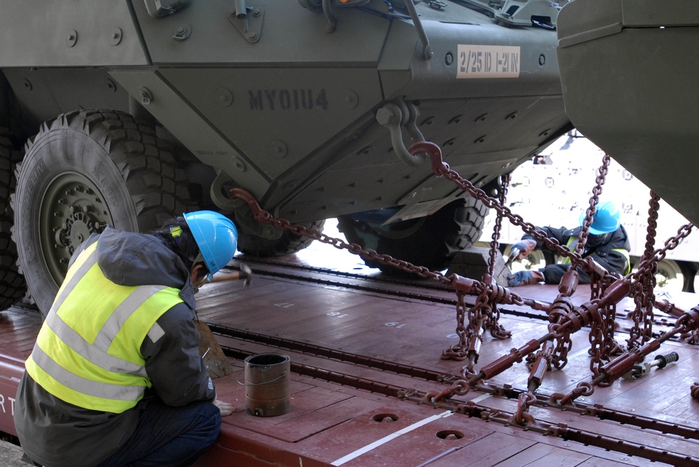 Stryker infantry carrier vehicles arrive in South Korea