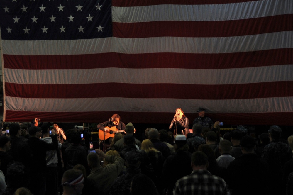 Members of Creed performs aboard USS George Washington