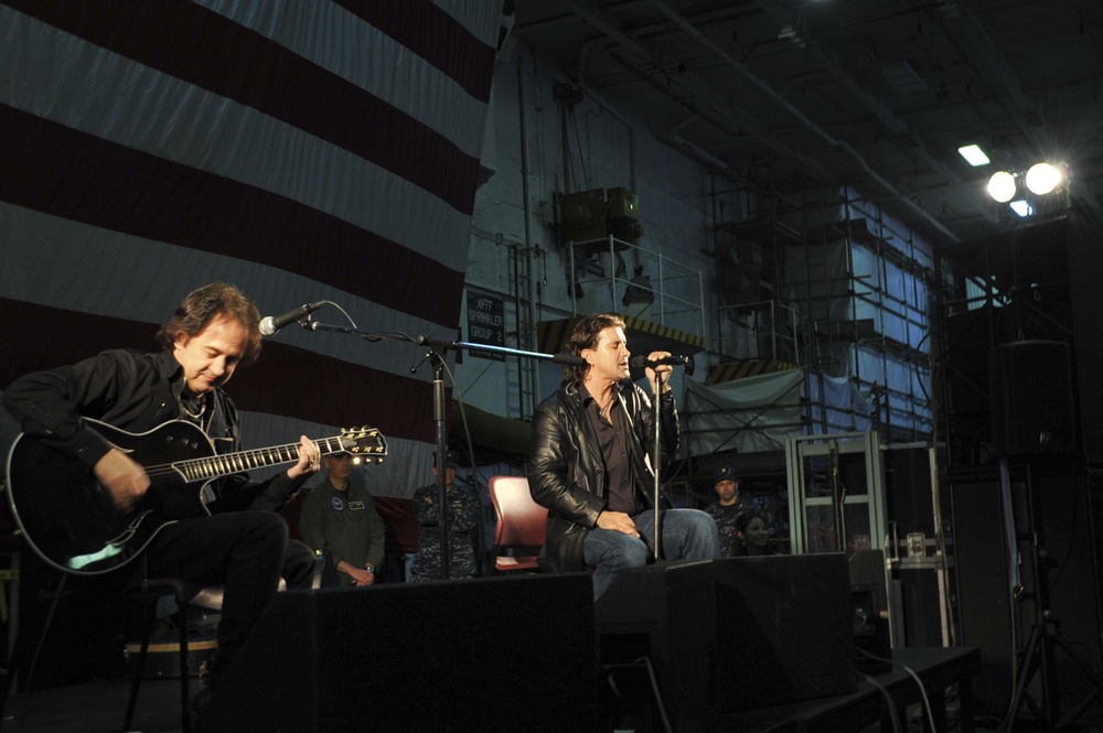 Members of Creed performs aboard USS George Washington