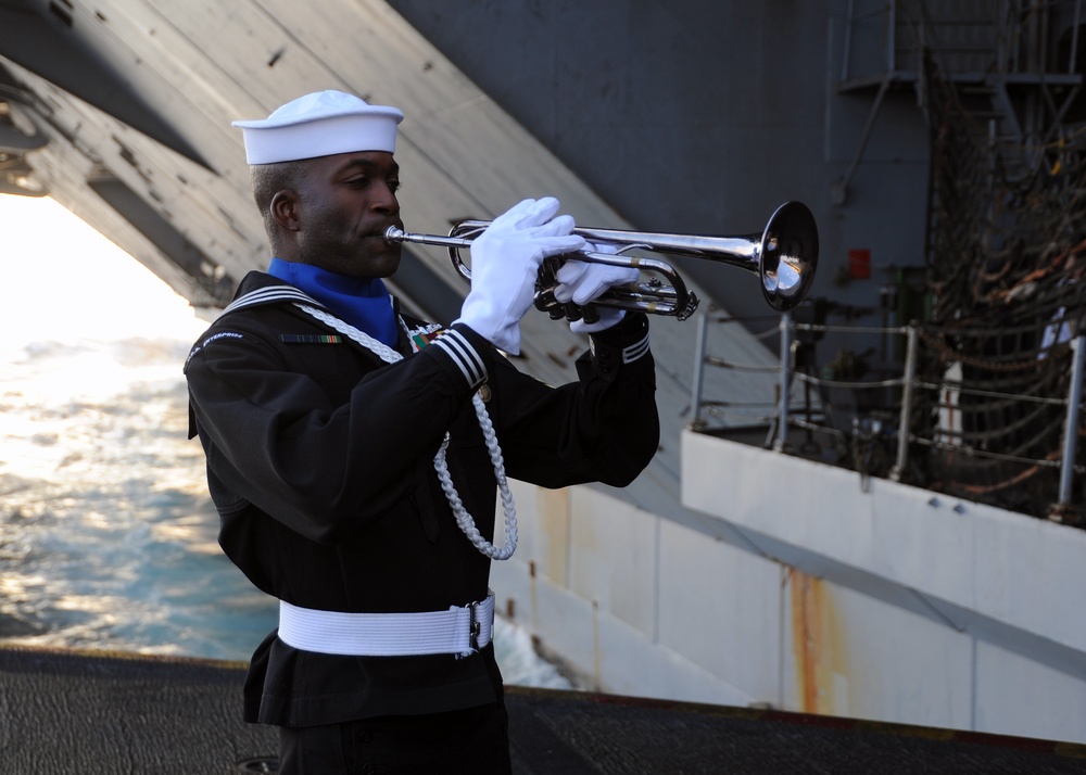 Burial at sea aboard USS Enterprise