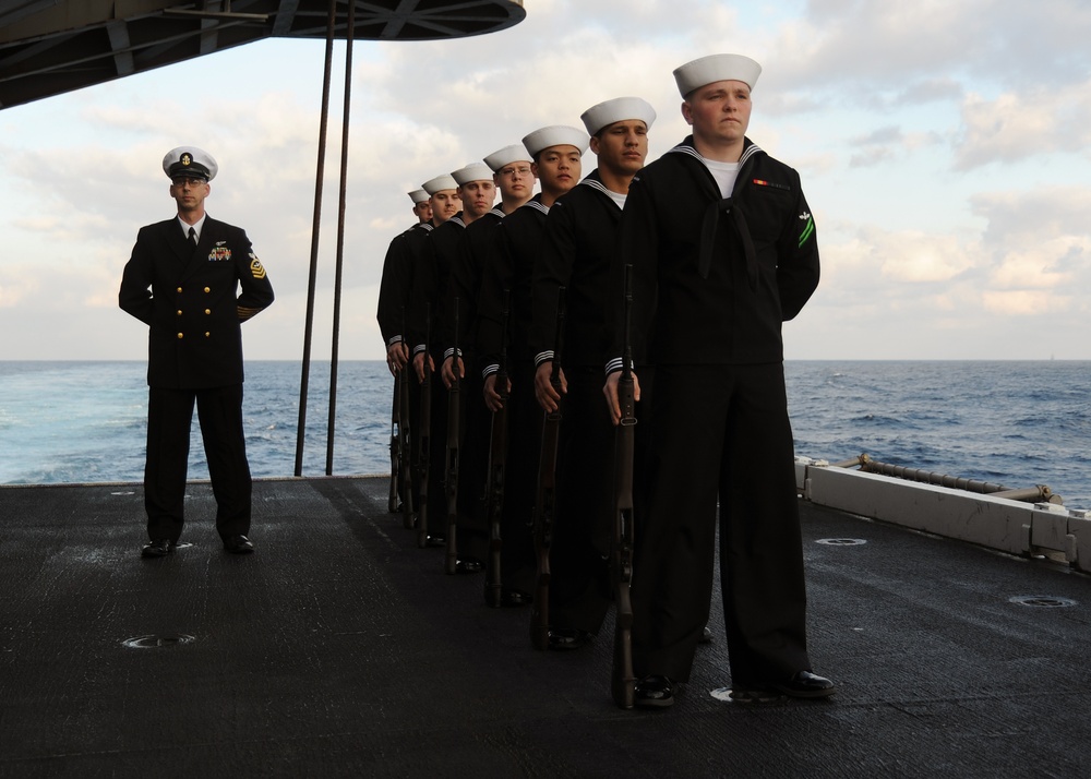 Burial at sea aboard USS Enterprise