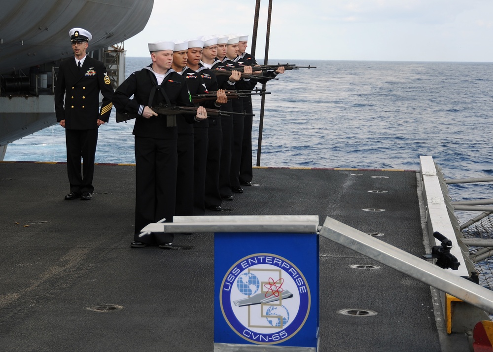 Burial at sea aboard USS Enterprise