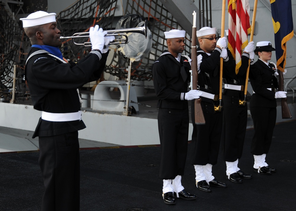 Burial at sea aboard USS Enterprise