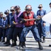 USS Halsey sailors conduct firefighting training