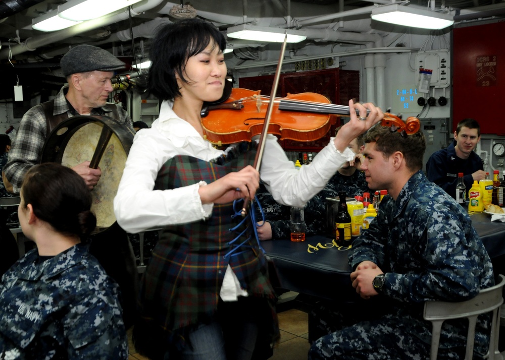 Band performs aboard USS George Washington