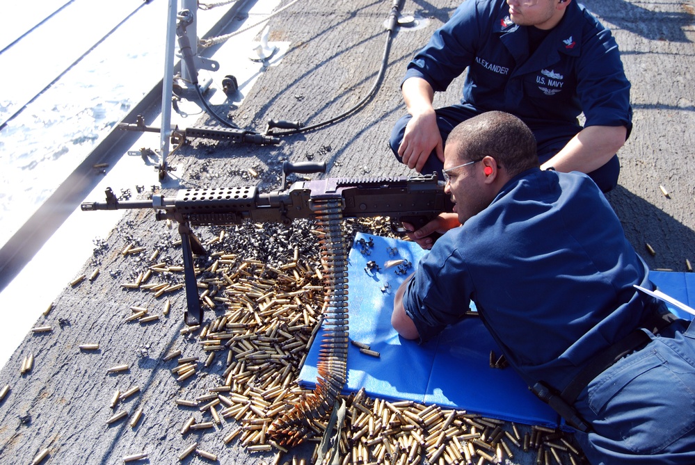 USS Nitze sailor fires during exercise