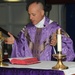 Navy chaplain during worship service