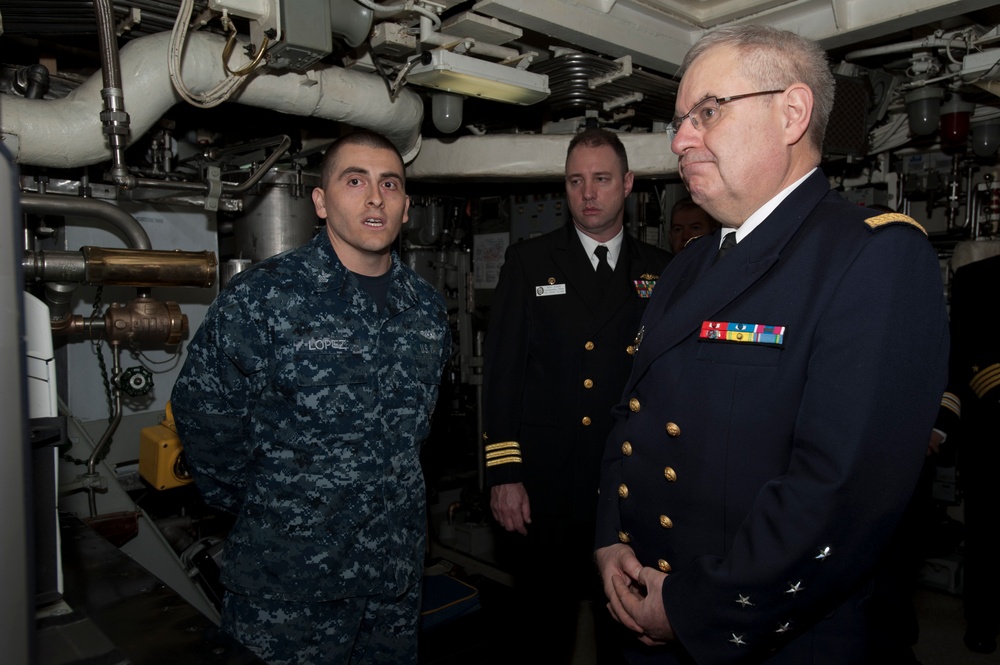 French navy chief of naval staff visits USS Rhode Island