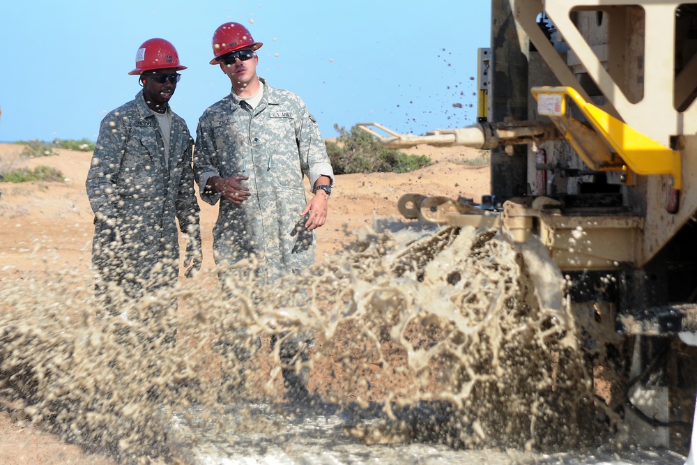 US Army National Guard conducts water drilling tests at Camp Lemonnier