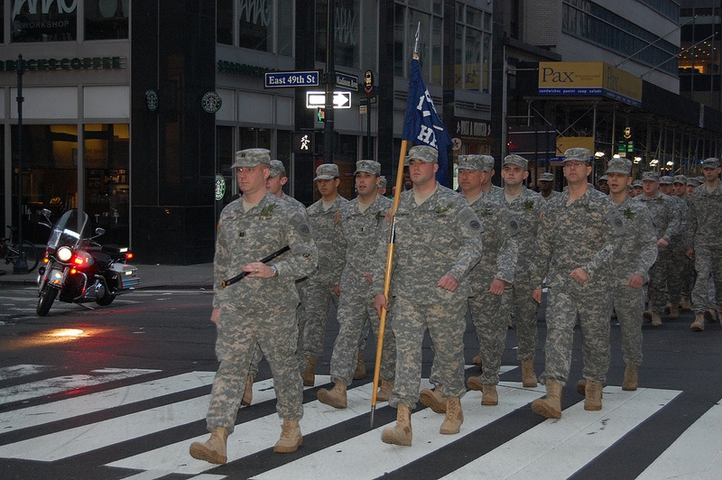 Fighting 69th soldiers march in New York's St. Patrick's Day Parade