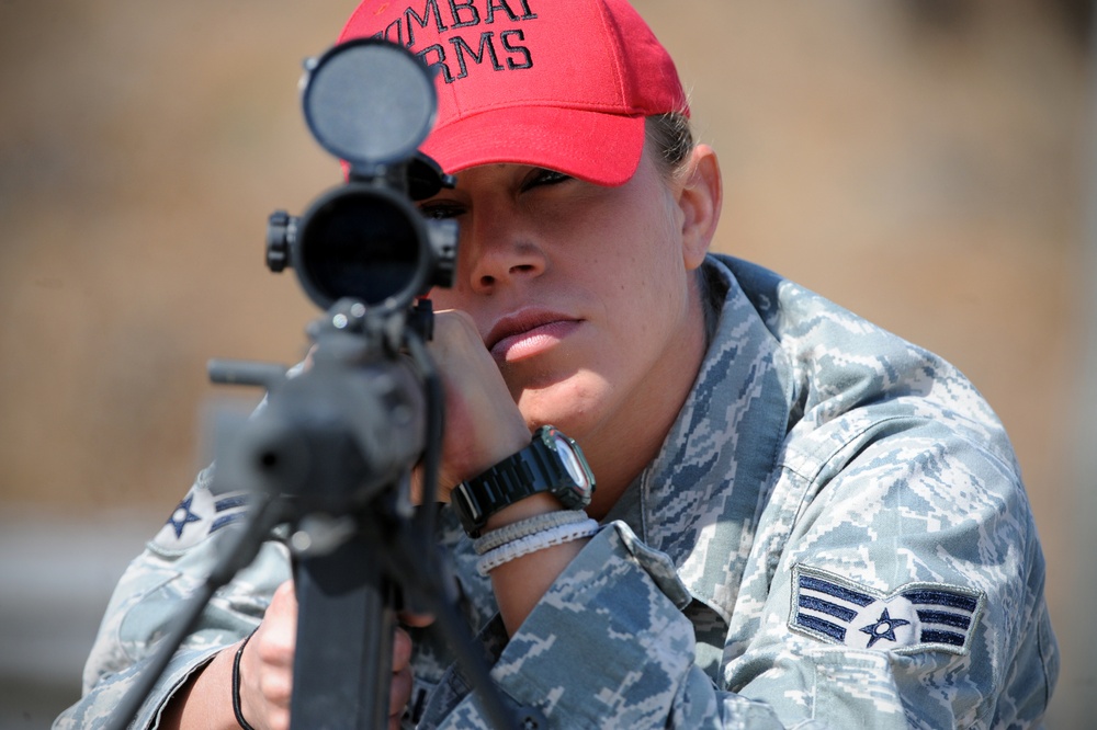 Senior Airman Tara Langella, a Shoreham resident, is first female weapons instructor at 106th Rescue Wing