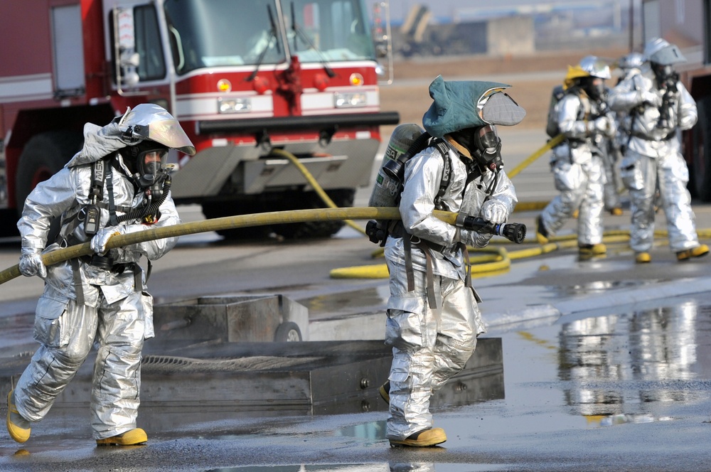 First responders react during exercise