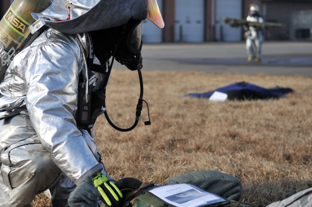 First responders react during exercise