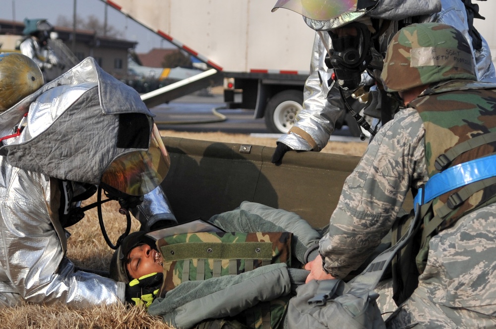 First responders react during exercise