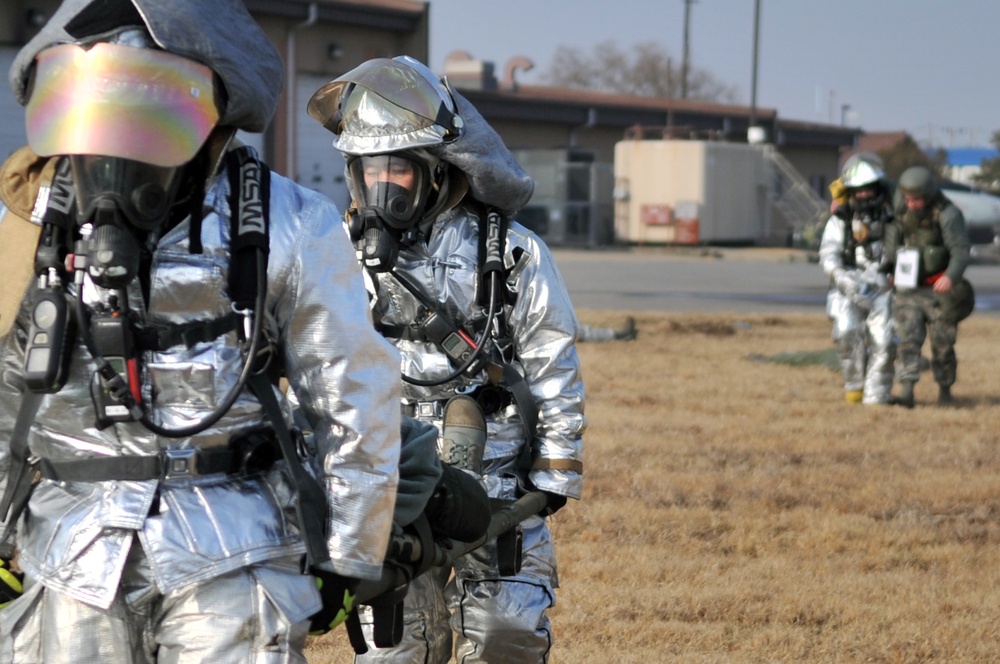 First responders react during exercise