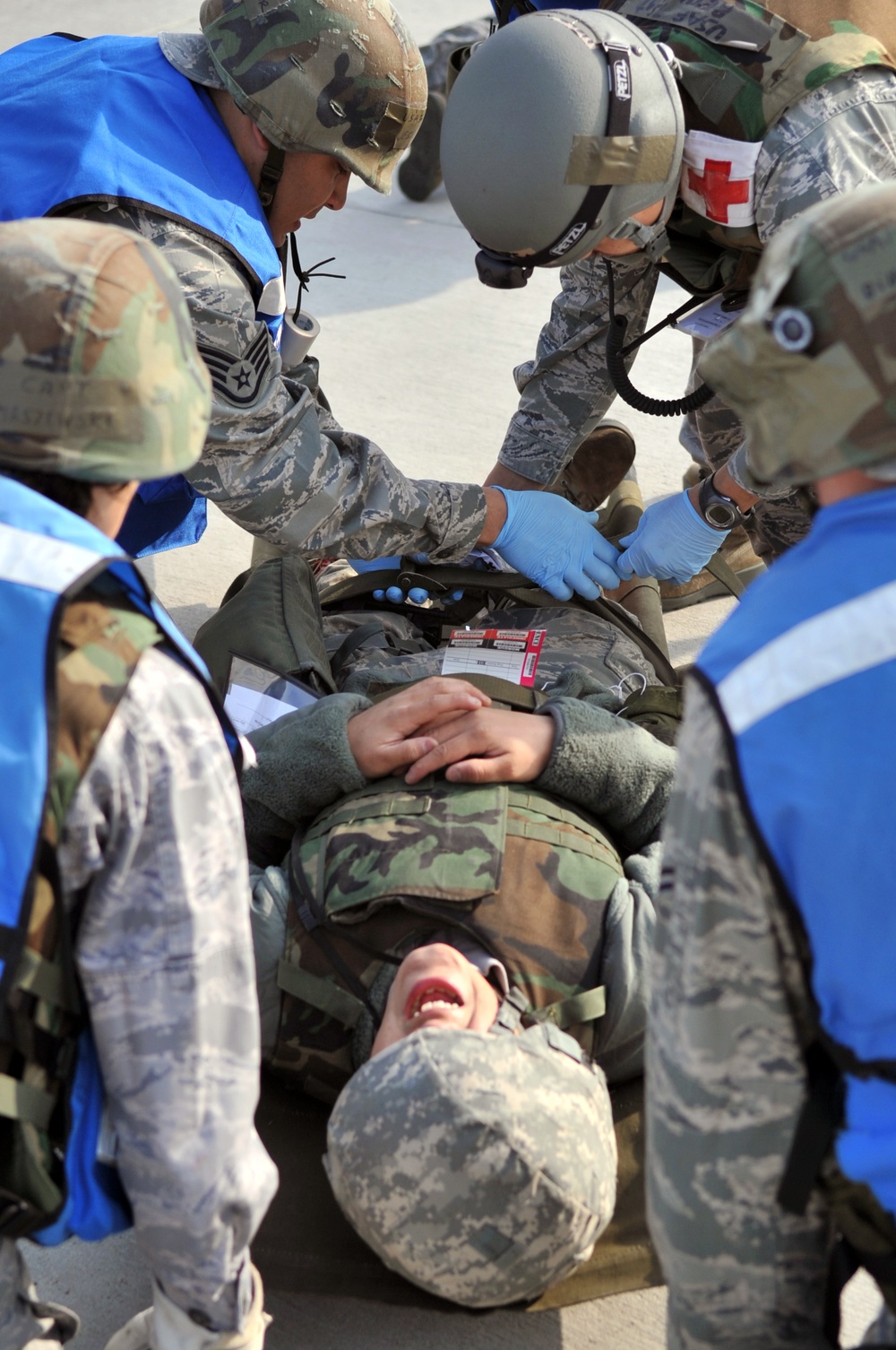 First responders react during exercise