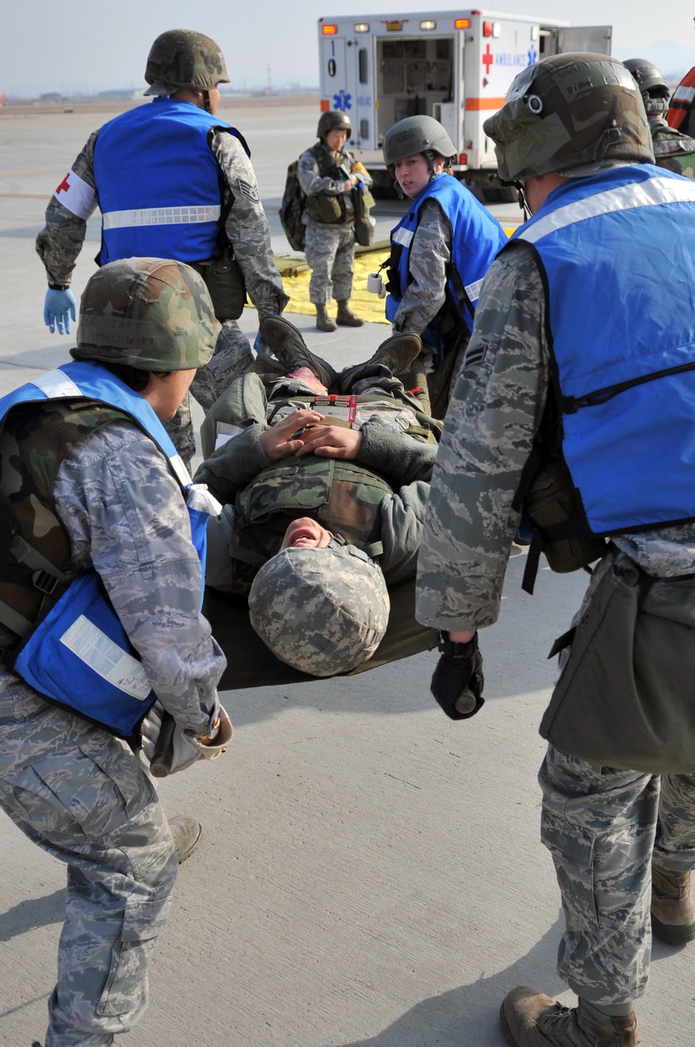 First responders react during exercise