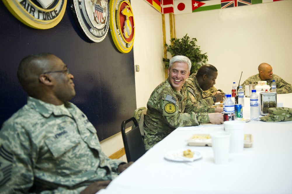 AFCENT command chief visits his airmen