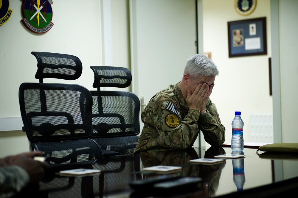 AFCENT command chief visits the 438th AEW