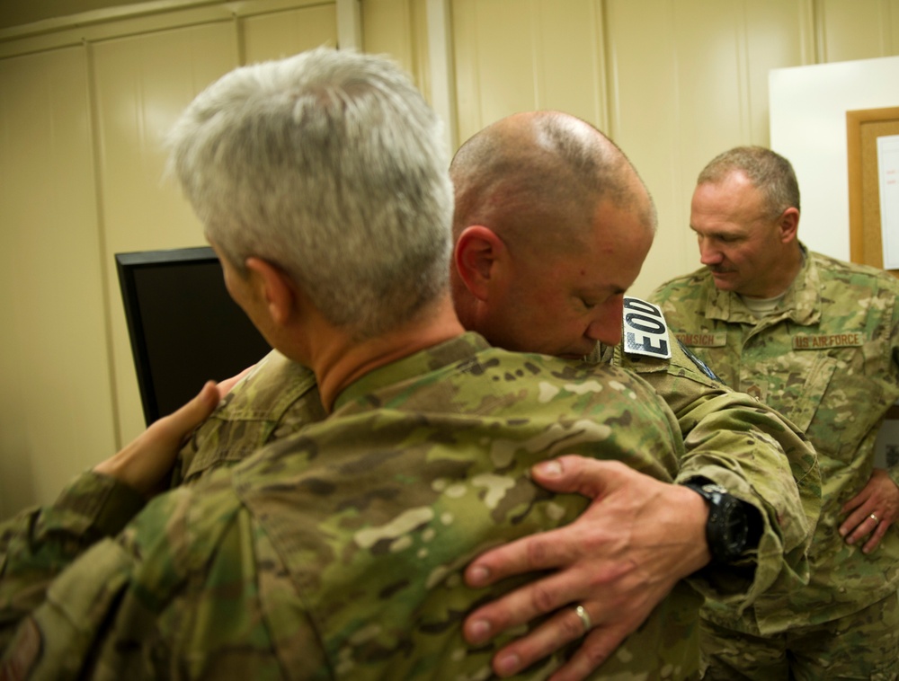 AFCENT command chief visits his airmen