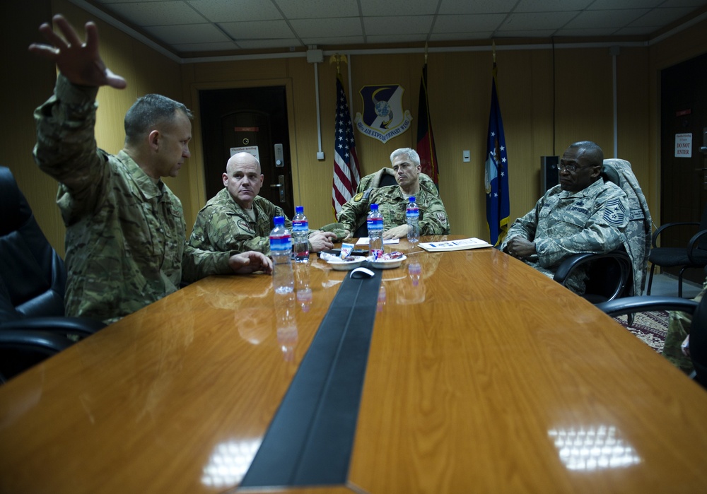 AFCENT command chief visits the 438th AEW