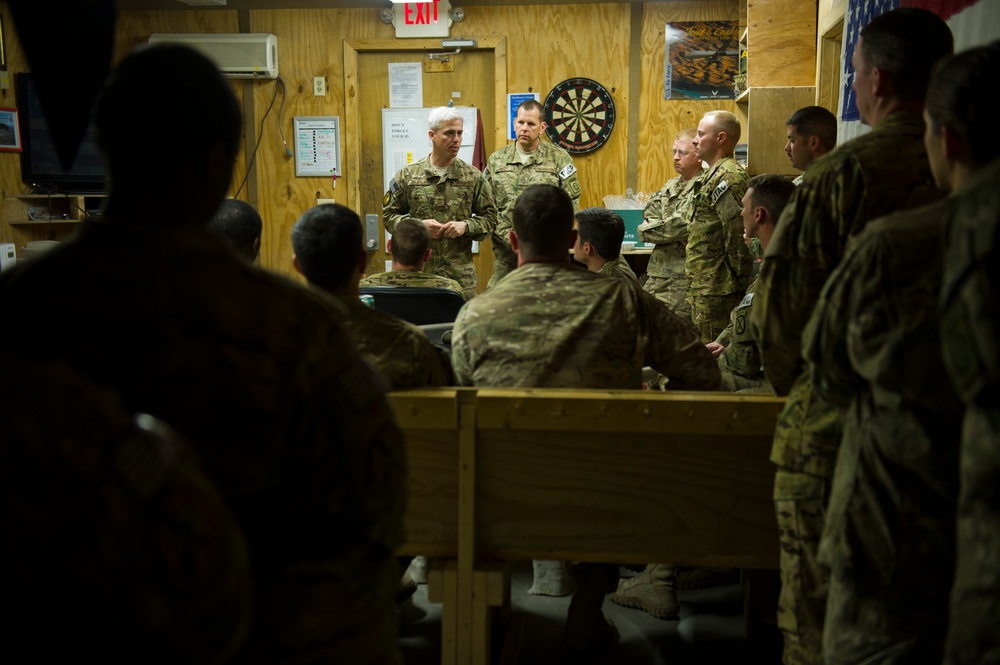 AFCENT command chief visits his airmen