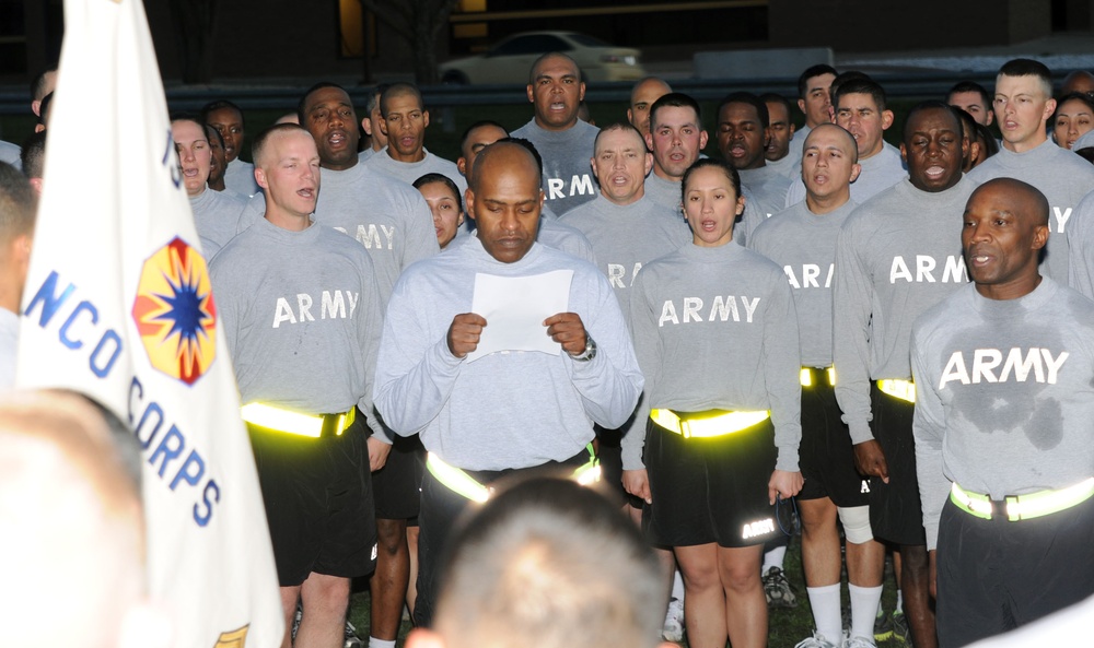 NCOs participate in run, discuss old and new Army