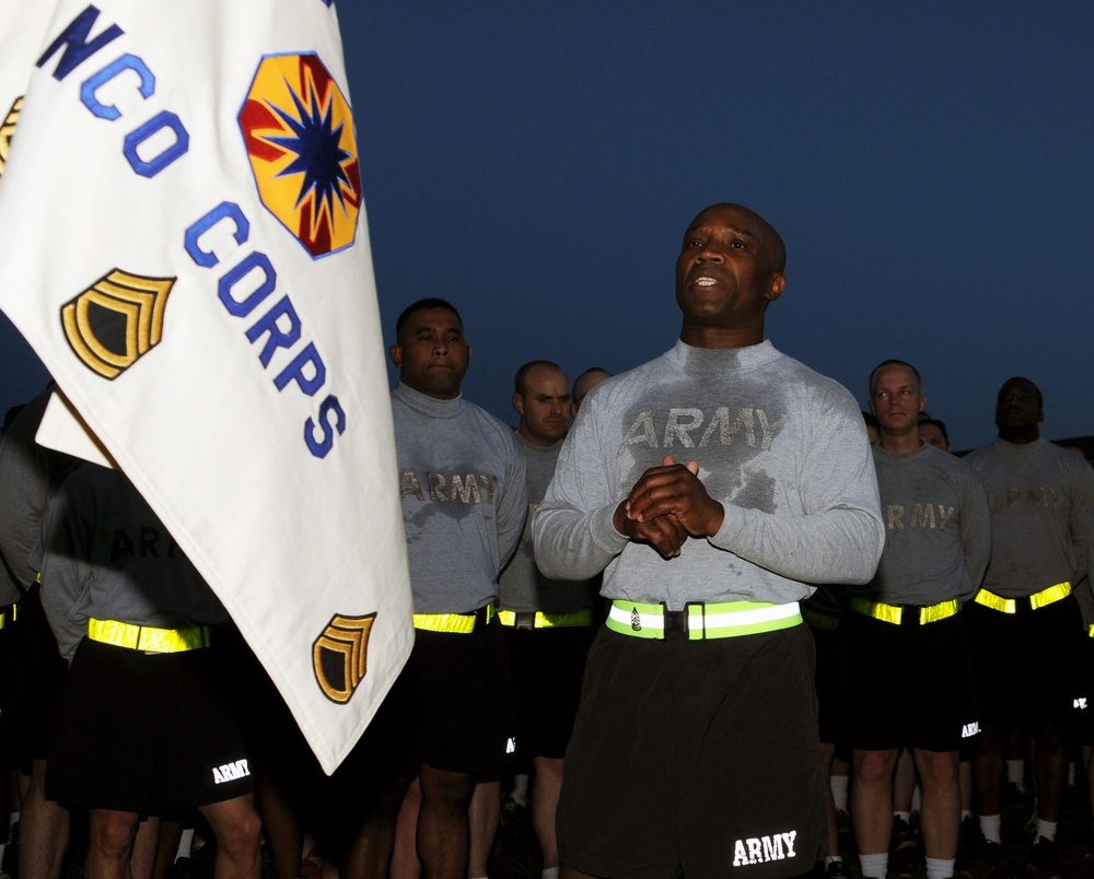 NCOs participate in run, discuss old and new Army