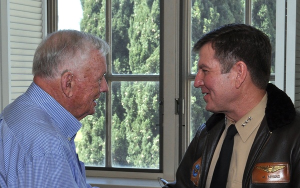 Astronaut Neil Armstrong visits CNAF headquarters