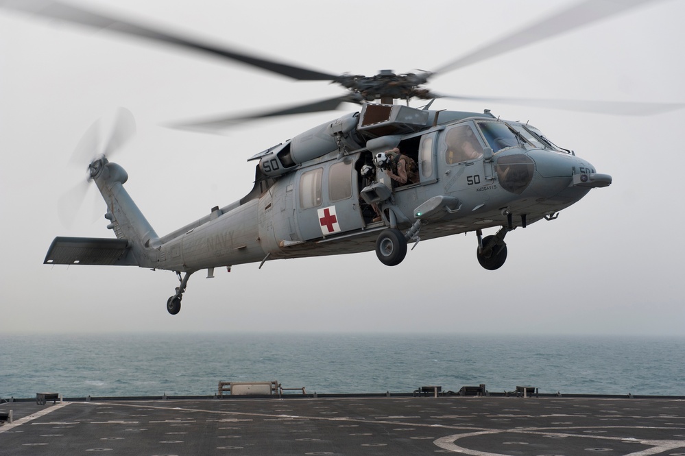 Landing on the flight deck of USS Pearl Harbor