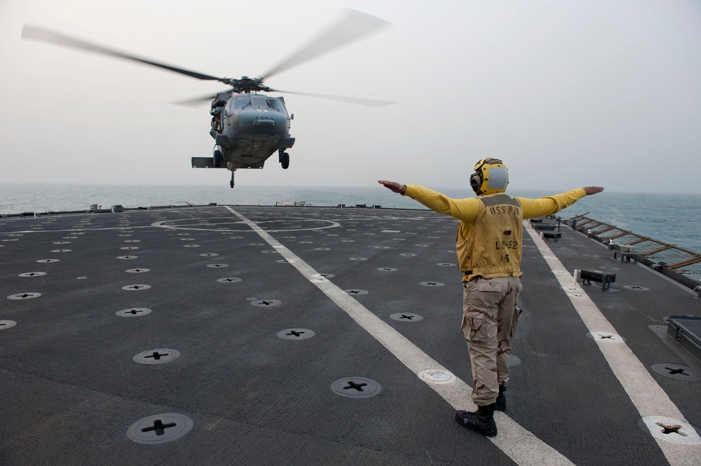 Landing on the flight deck of USS Pearl Harbor