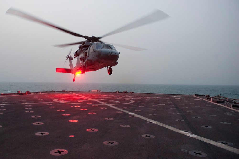 Landing on the flight deck of USS Pearl Harbor