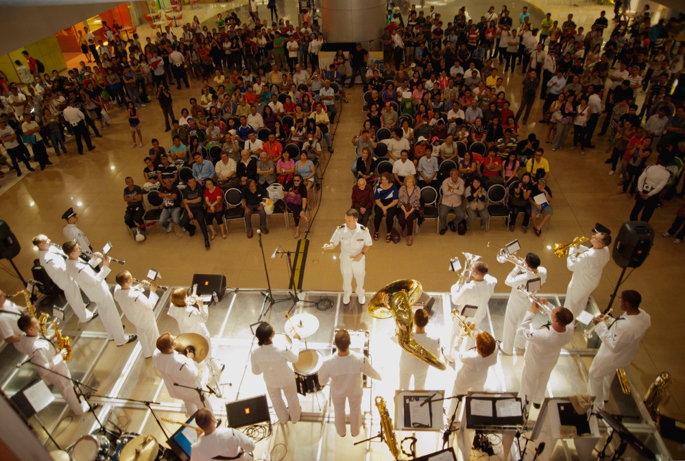 US 7th Fleet Band members perform at SM Mega Mall