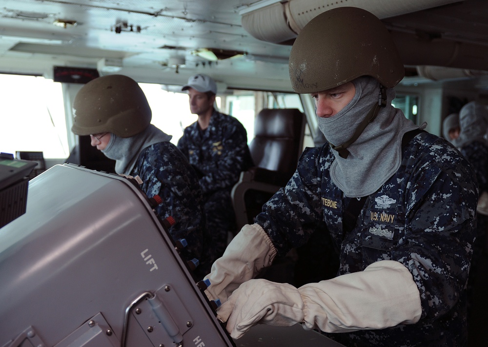 General quarters drill aboard USS Abraham Lincoln