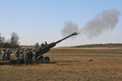 Soldiers from C Company, 1st Platoon, Fires Squadron, 2nd Cavalry Regiment, fire M777 Howitzer [Image 5 of 7]