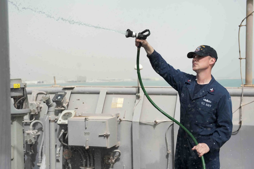 USS Pearl Harbor wash down